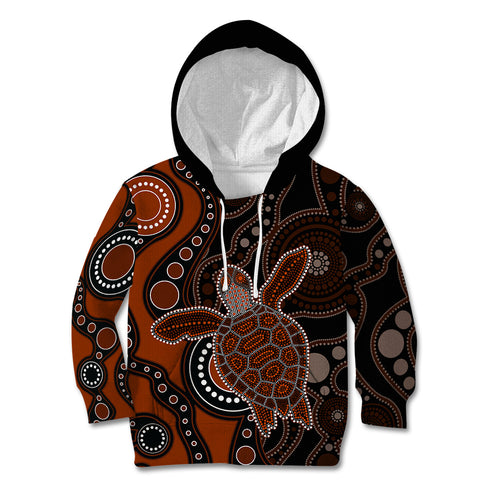 aboriginal-turtle-kid-hoodie-brown-style