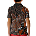 aboriginal-turtle-kid-polo-shirt-brown-style