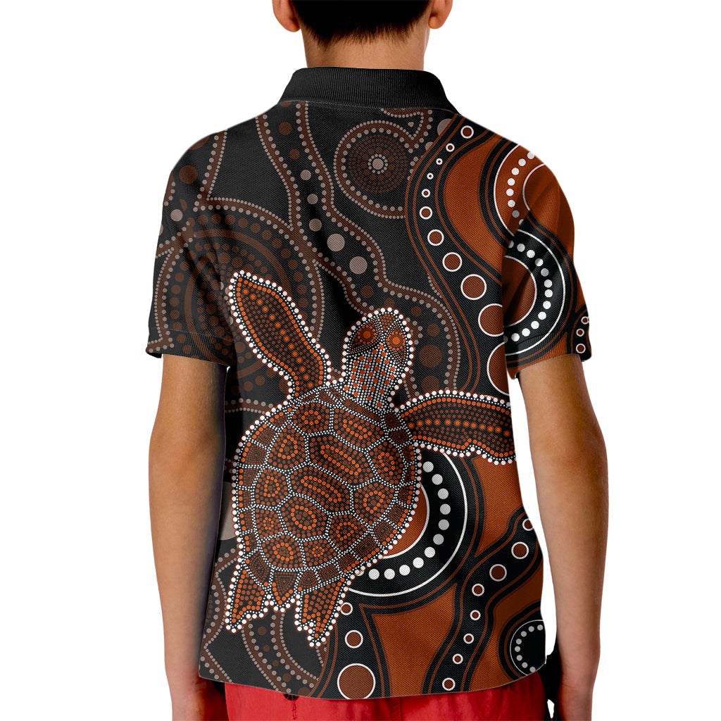 aboriginal-turtle-kid-polo-shirt-brown-style