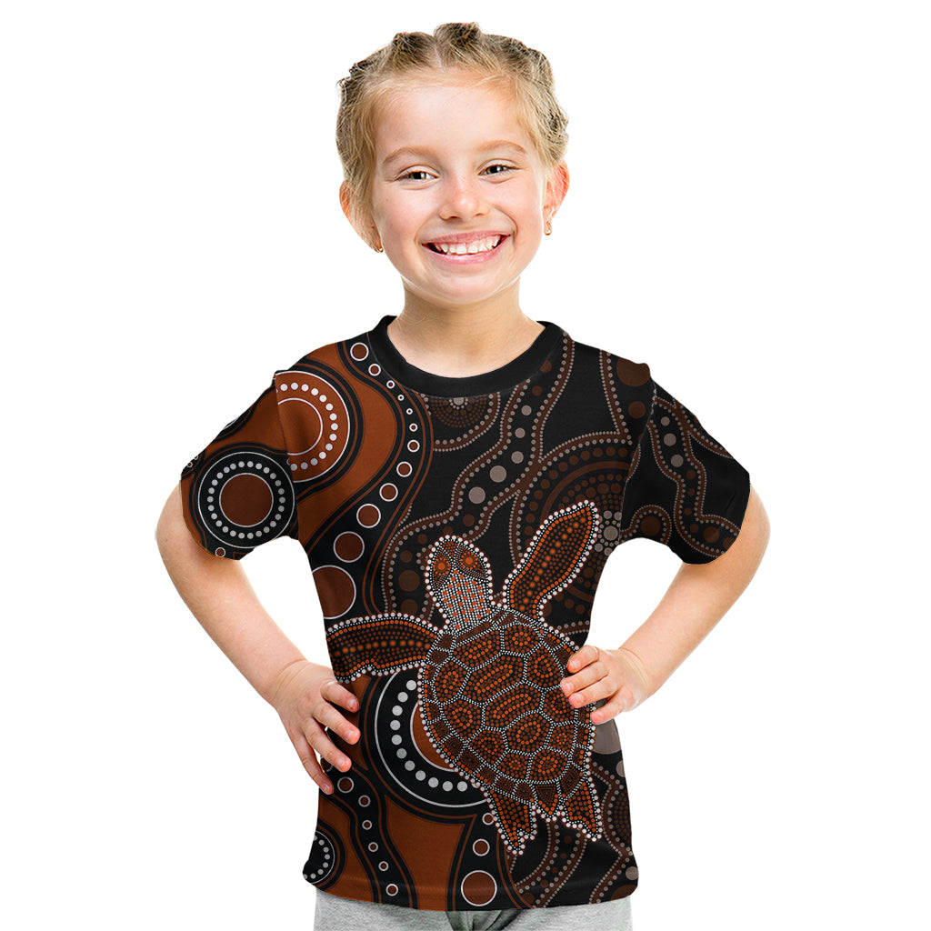 aboriginal-turtle-kid-t-shirt-brown-style