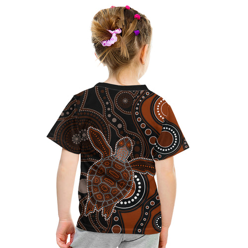 aboriginal-turtle-kid-t-shirt-brown-style