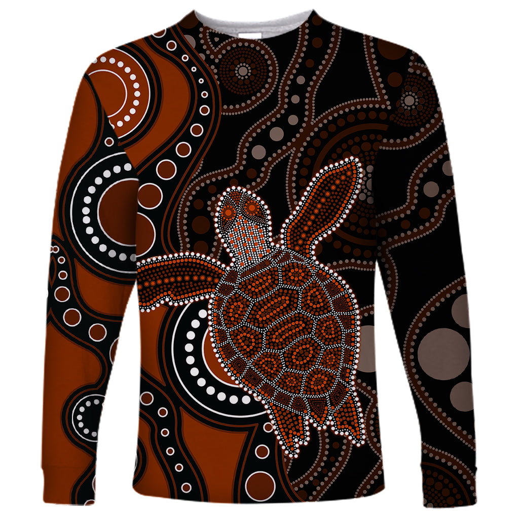 aboriginal-turtle-long-sleeve-shirt-brown-style