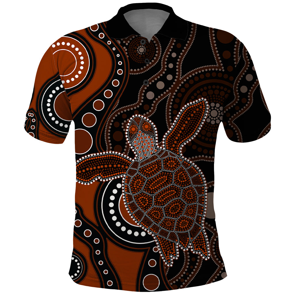 aboriginal-turtle-polo-shirt-brown-style