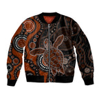 aboriginal-turtle-sleeve-zip-bomber-jacket-brown-style