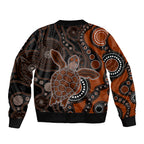 aboriginal-turtle-sleeve-zip-bomber-jacket-brown-style