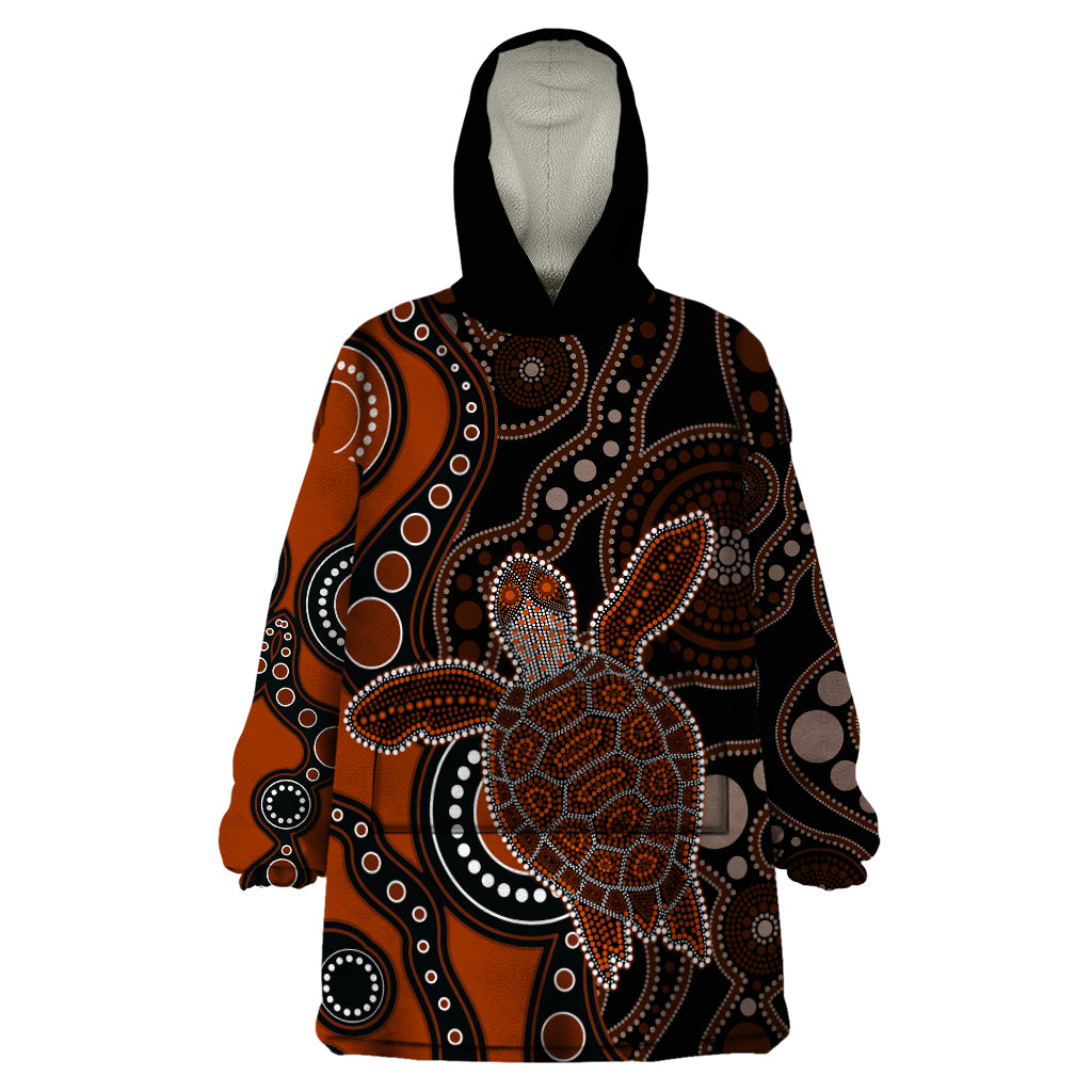 aboriginal-turtle-wearable-blanket-hoodie-brown-style