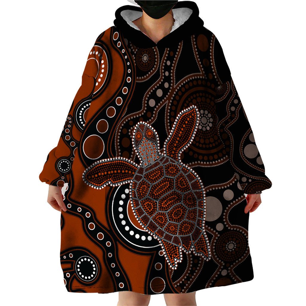 aboriginal-turtle-wearable-blanket-hoodie-brown-style