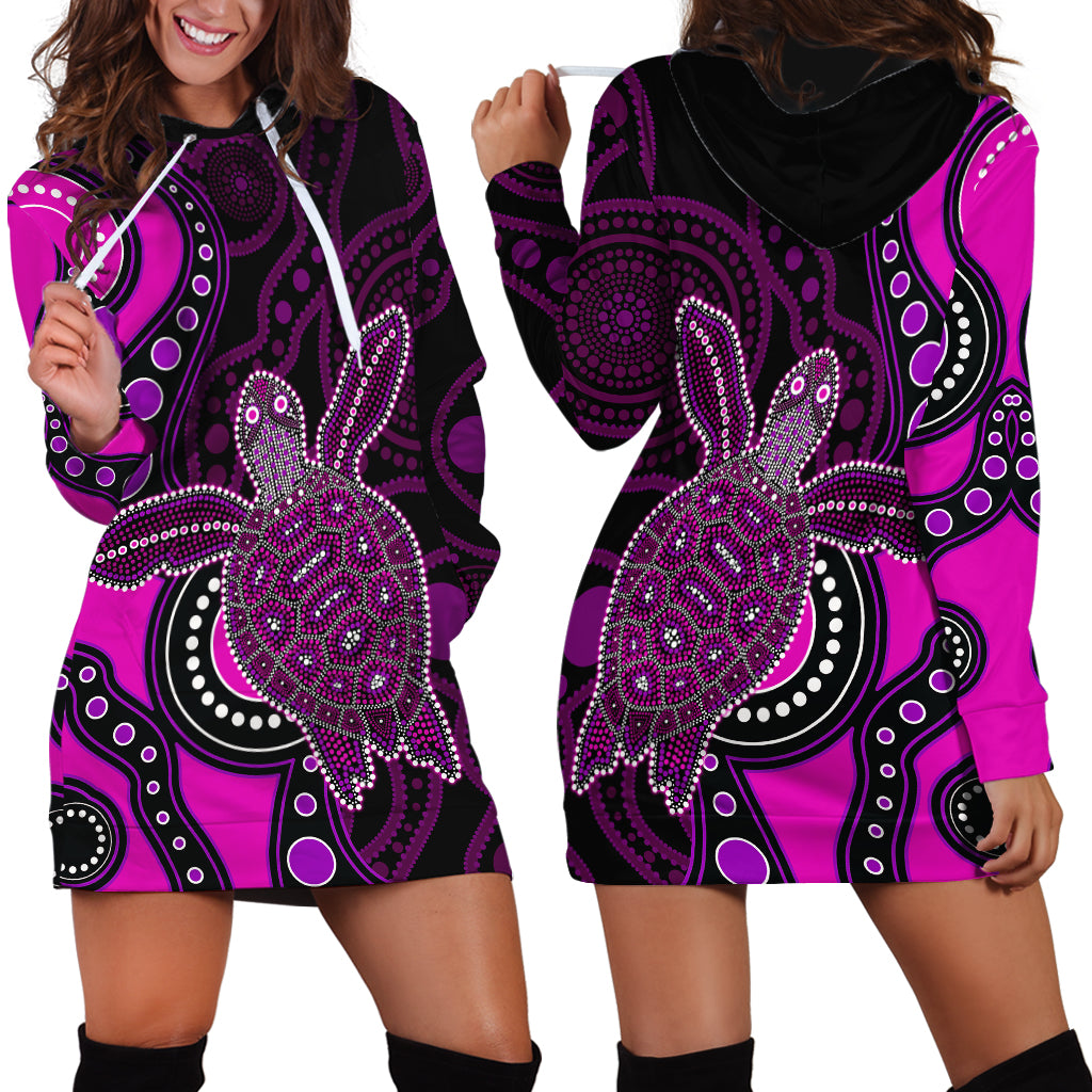aboriginal-turtle-hoodie-dress-pink-style