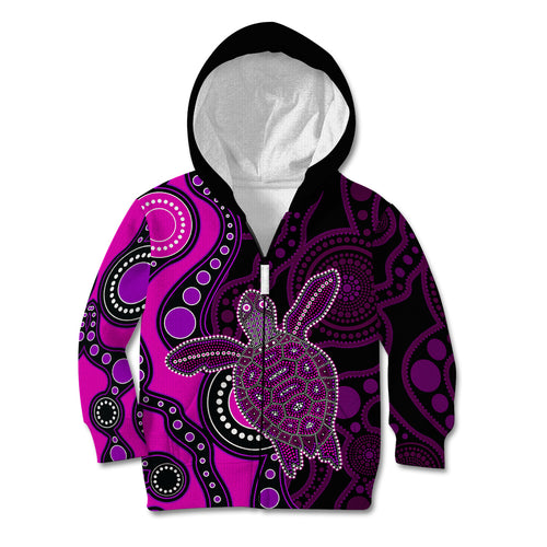 aboriginal-turtle-kid-hoodie-pink-style