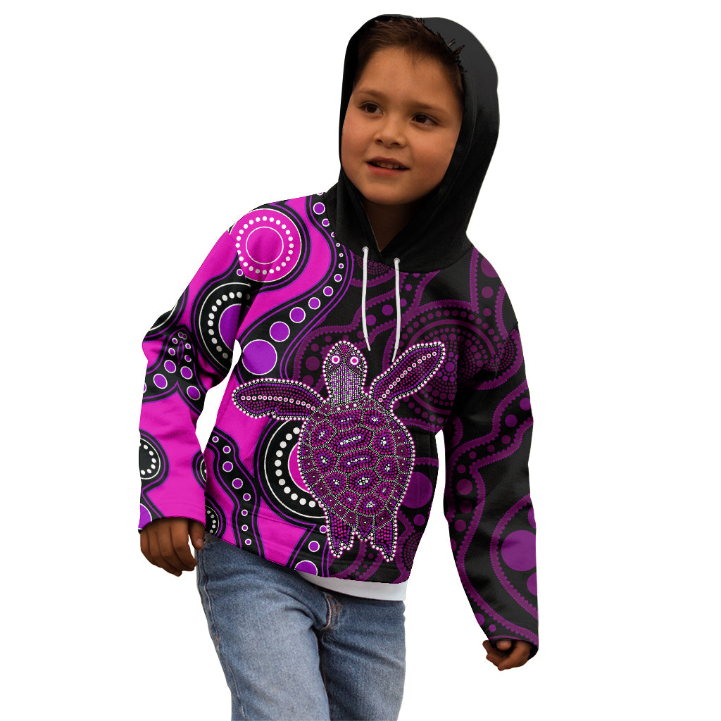 aboriginal-turtle-kid-hoodie-pink-style