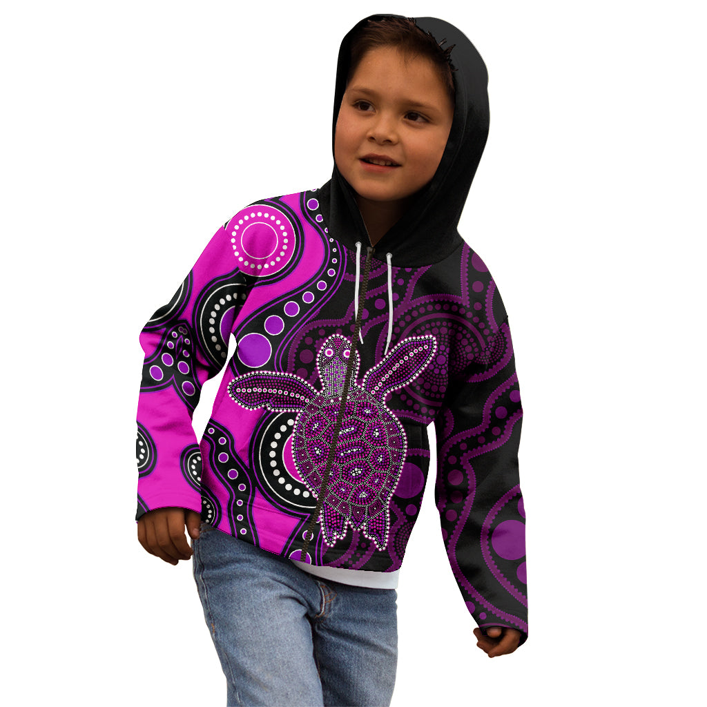aboriginal-turtle-kid-hoodie-pink-style