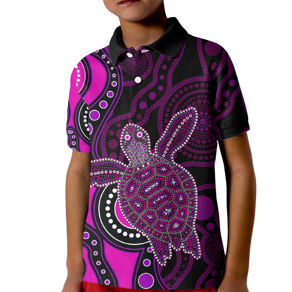 aboriginal-turtle-kid-polo-shirt-pink-style