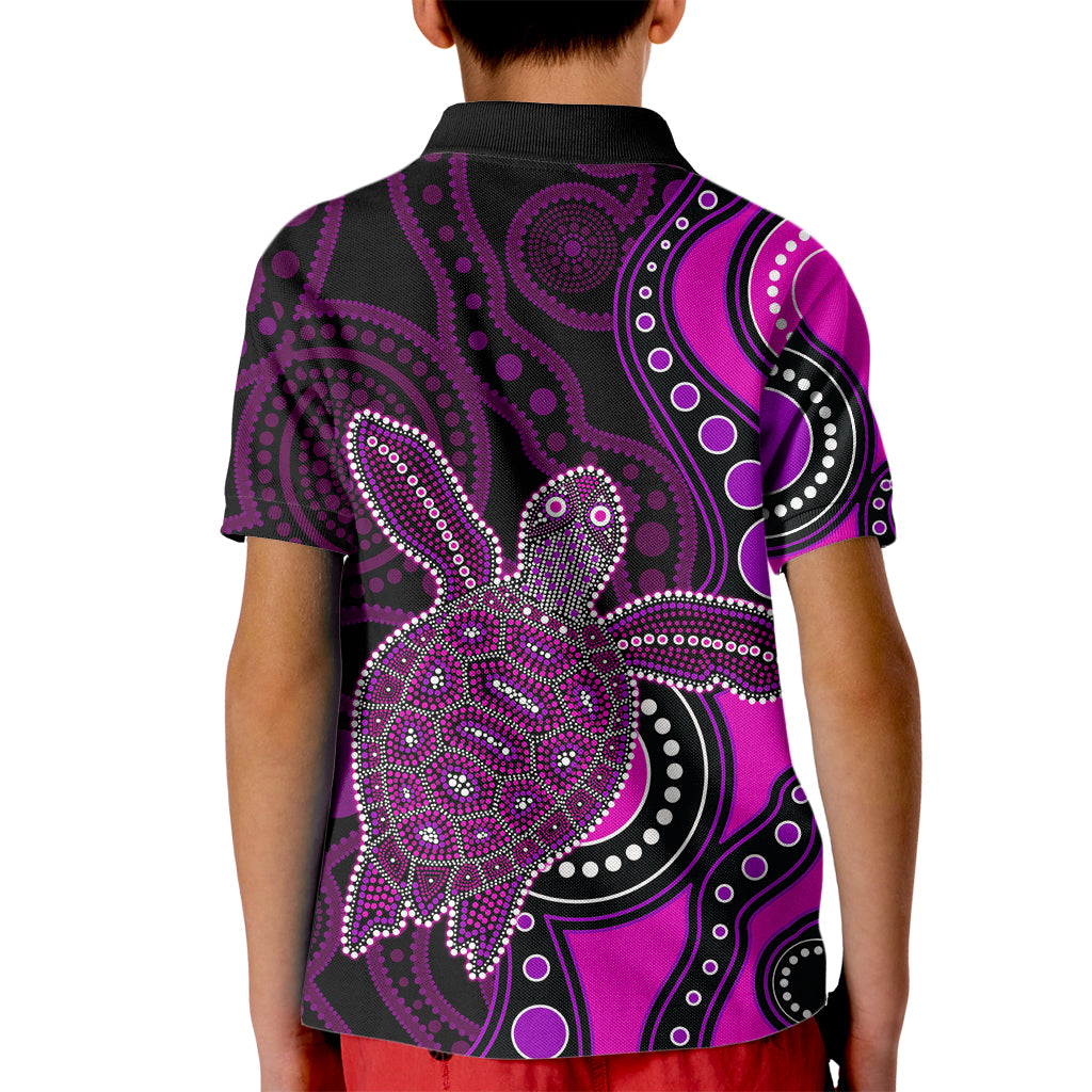 aboriginal-turtle-kid-polo-shirt-pink-style