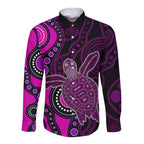 aboriginal-turtle-long-sleeve-button-shirt-pink-style