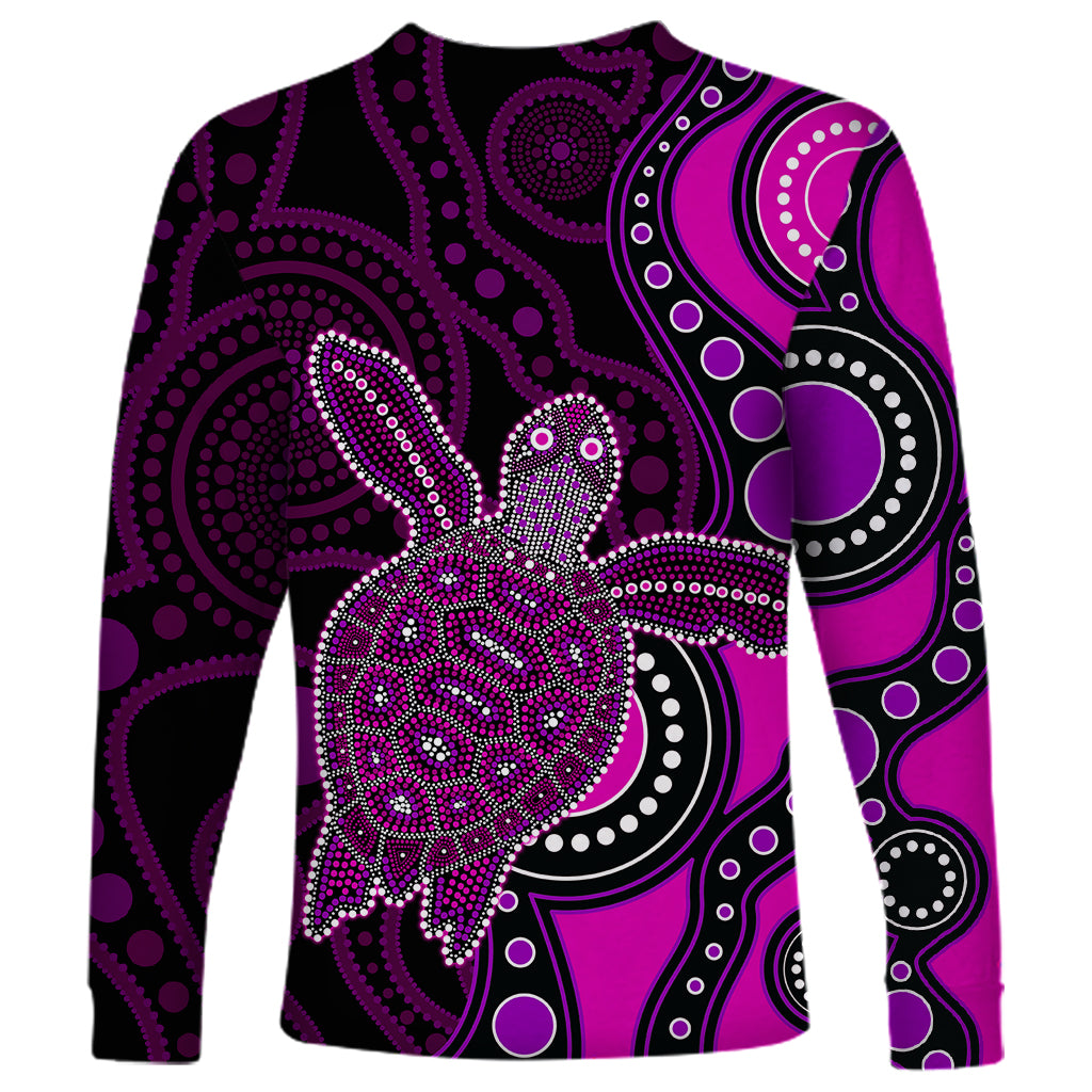 aboriginal-turtle-long-sleeve-shirt-pink-style