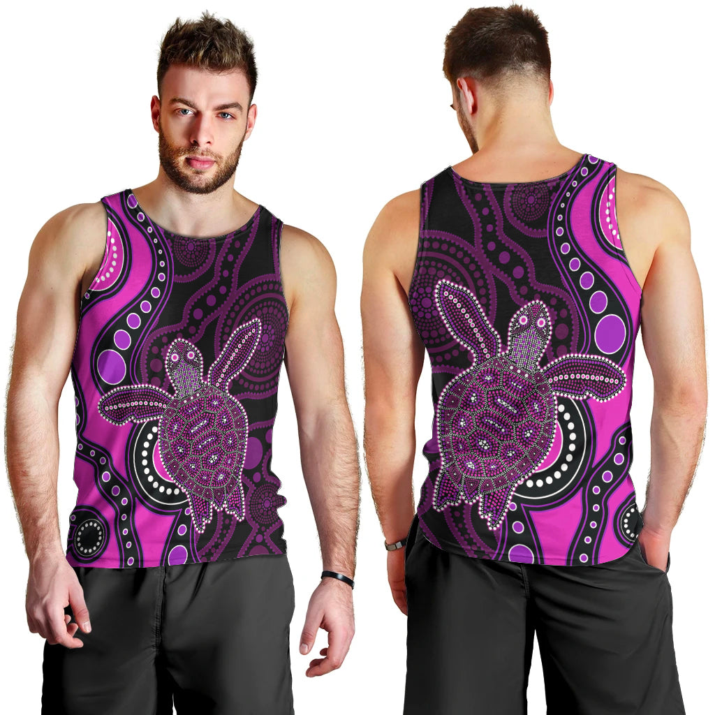 aboriginal-turtle-men-tank-top-pink-style