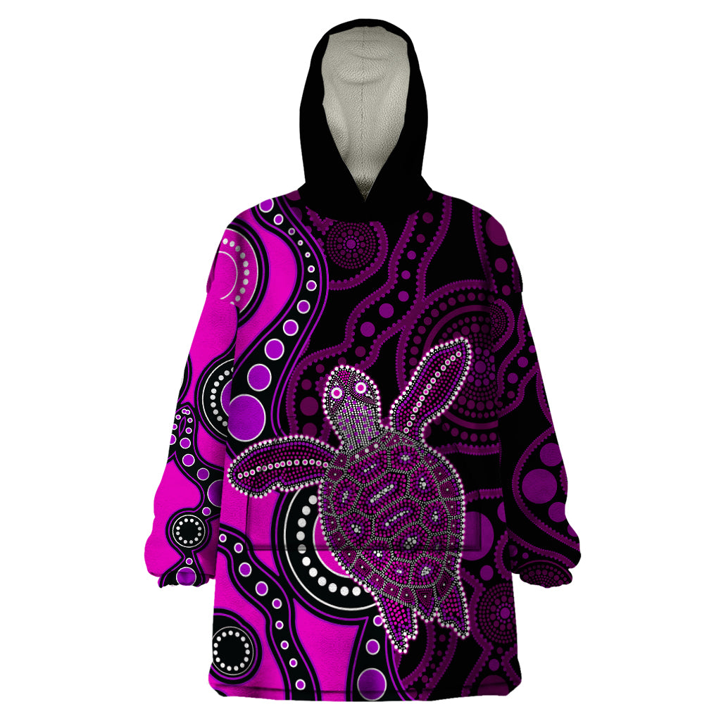 aboriginal-turtle-wearable-blanket-hoodie-pink-style