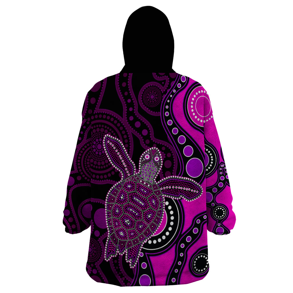 aboriginal-turtle-wearable-blanket-hoodie-pink-style