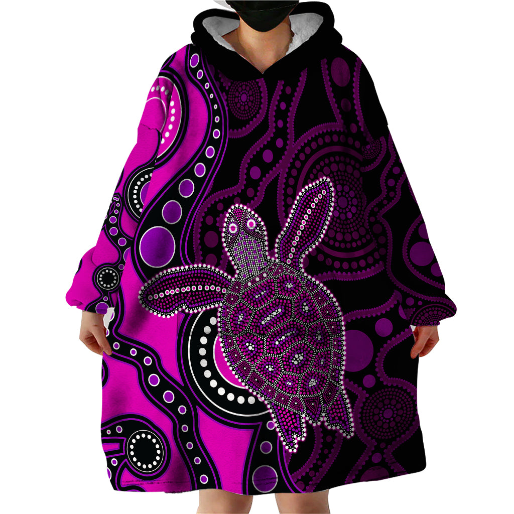 aboriginal-turtle-wearable-blanket-hoodie-pink-style