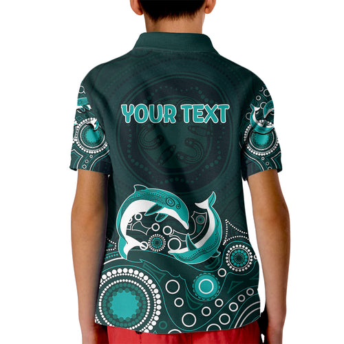 australia-aboriginal-kid-polo-shirt-dolphin-green