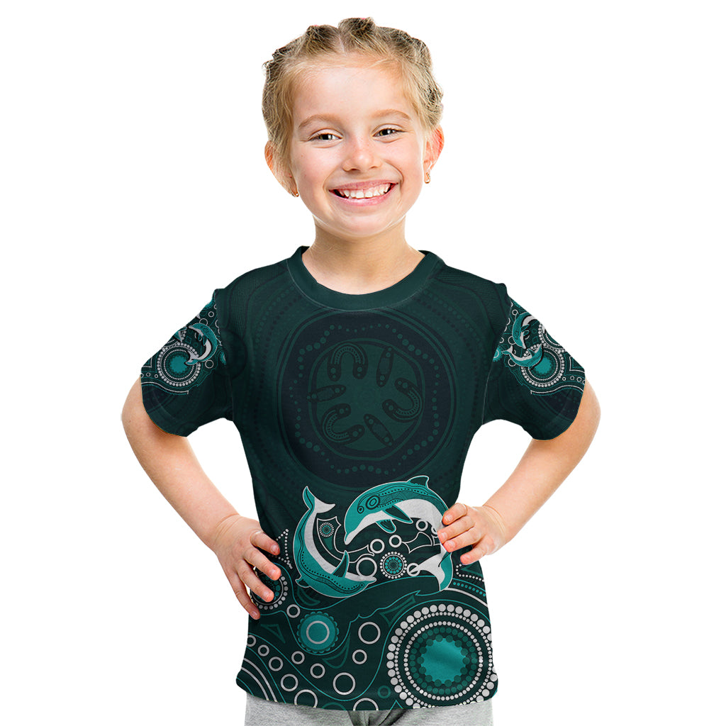 australia-aboriginal-kid-t-shirt-dolphin-green