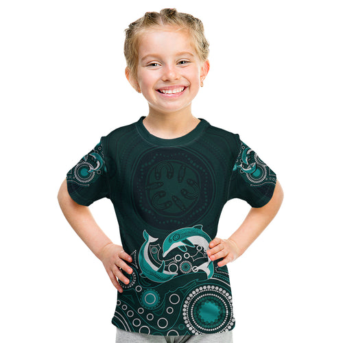 australia-aboriginal-kid-t-shirt-dolphin-green