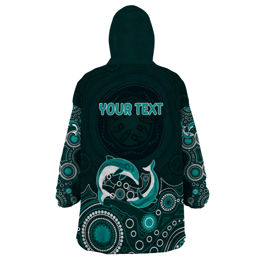australia-aboriginal-wearable-blanket-hoodie-dolphin-green