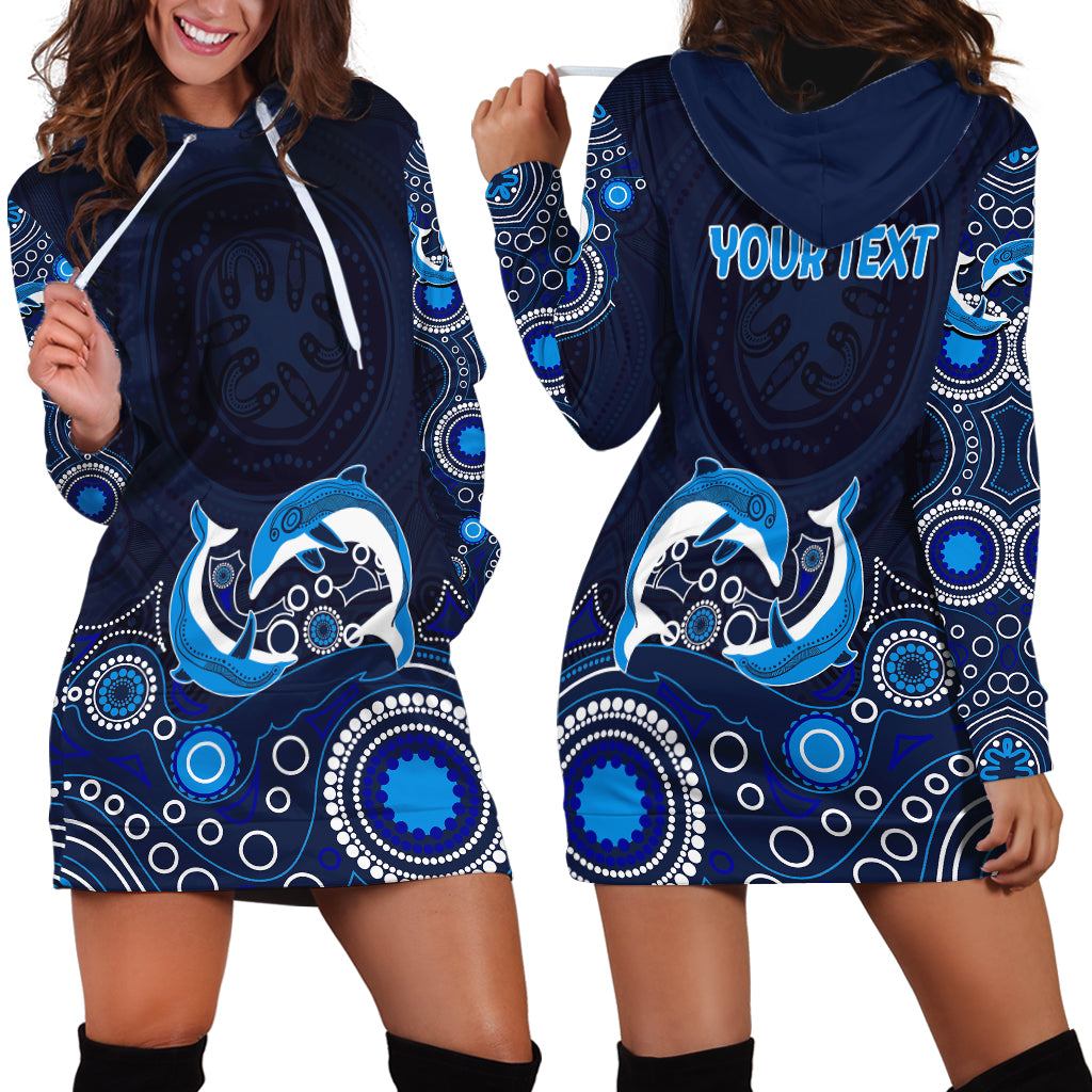 australia-aboriginal-hoodie-dress-dolphin-dark-blue