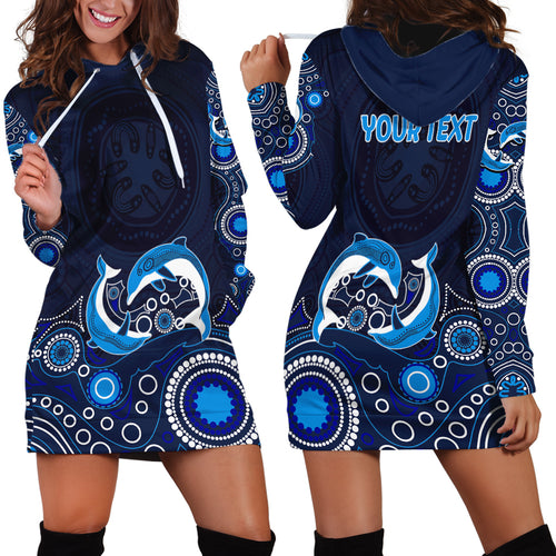 australia-aboriginal-hoodie-dress-dolphin-dark-blue