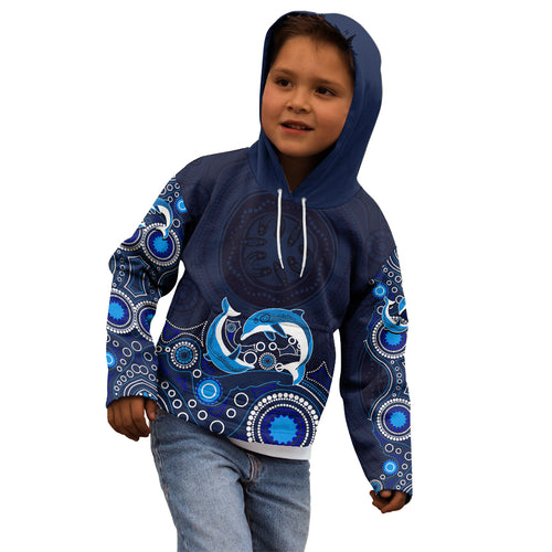 australia-aboriginal-kid-hoodie-dolphin-dark-blue