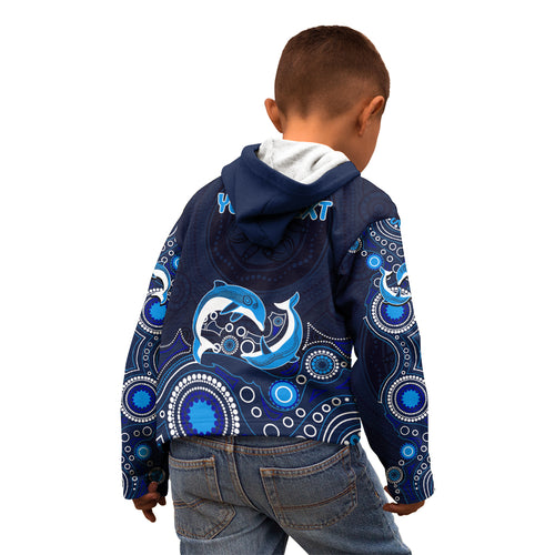 australia-aboriginal-kid-hoodie-dolphin-dark-blue