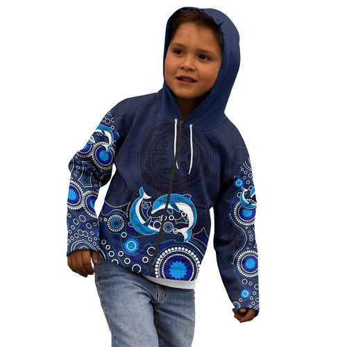 australia-aboriginal-kid-hoodie-dolphin-dark-blue