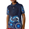 australia-aboriginal-kid-polo-shirt-dolphin-dark-blue