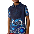 australia-aboriginal-kid-polo-shirt-dolphin-dark-blue