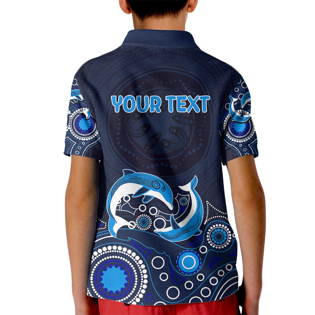 australia-aboriginal-kid-polo-shirt-dolphin-dark-blue