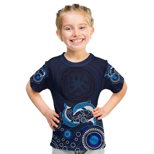 australia-aboriginal-kid-t-shirt-dolphin-dark-blue