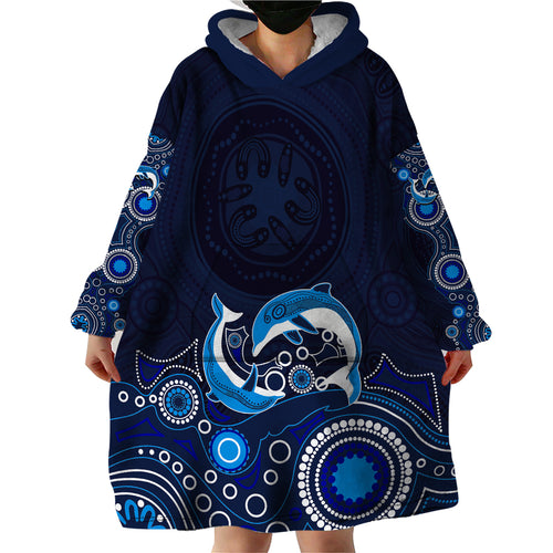 australia-aboriginal-wearable-blanket-hoodie-dolphin-dark-blue
