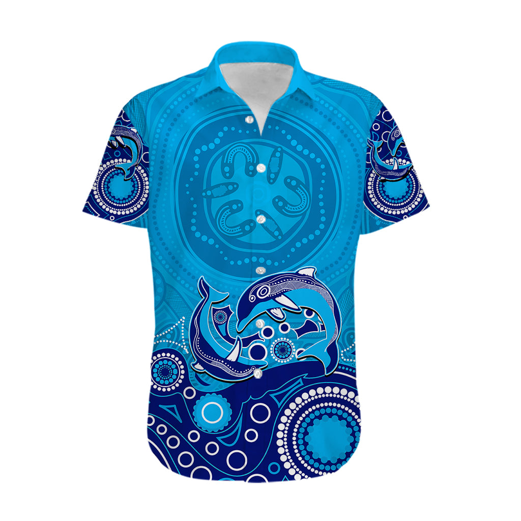australia-aboriginal-hawaiian-shirt-dolphin-light-blue