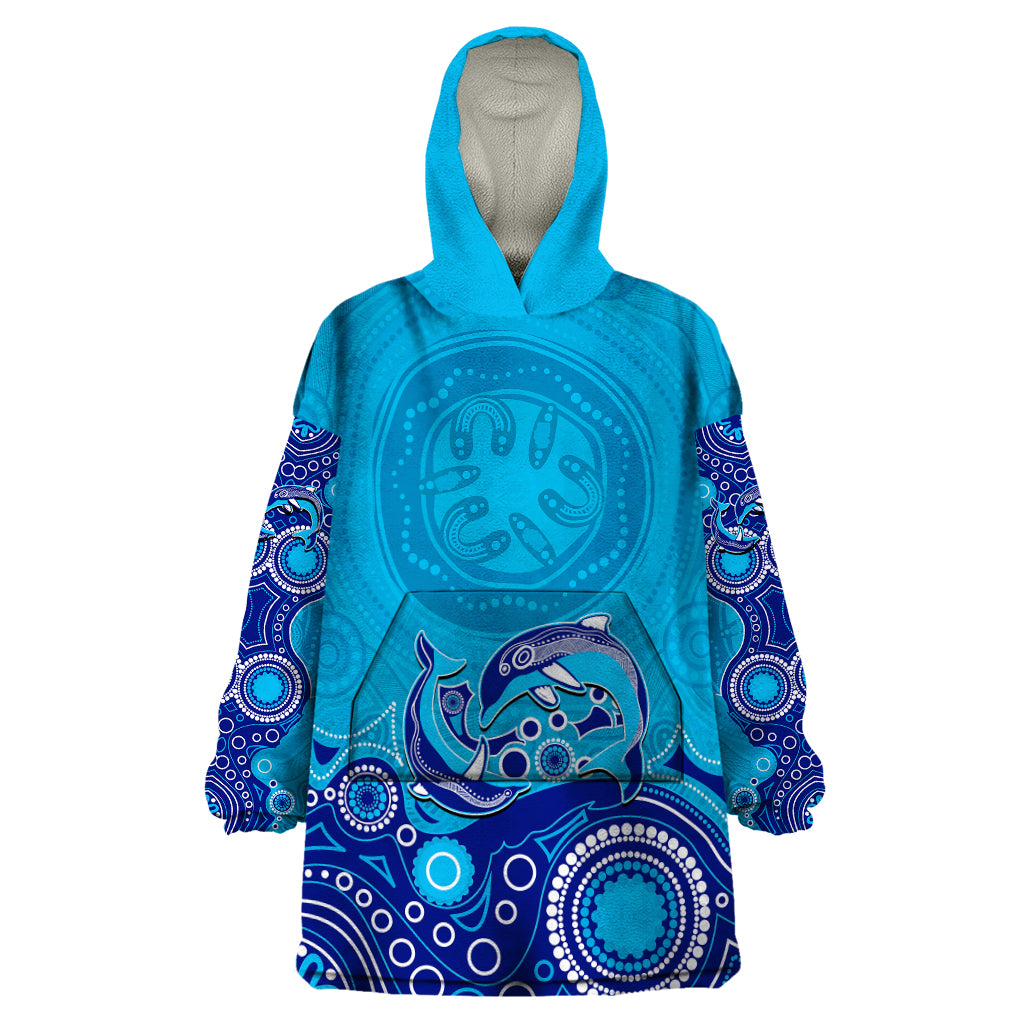australia-aboriginal-wearable-blanket-hoodie-dolphin-light-blue