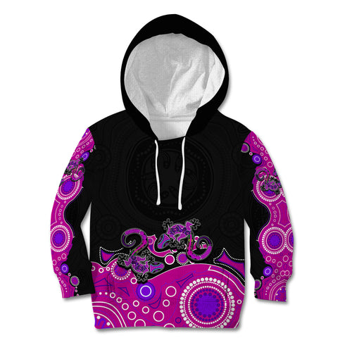 australia-aboriginal-kid-hoodie-lizard-pink