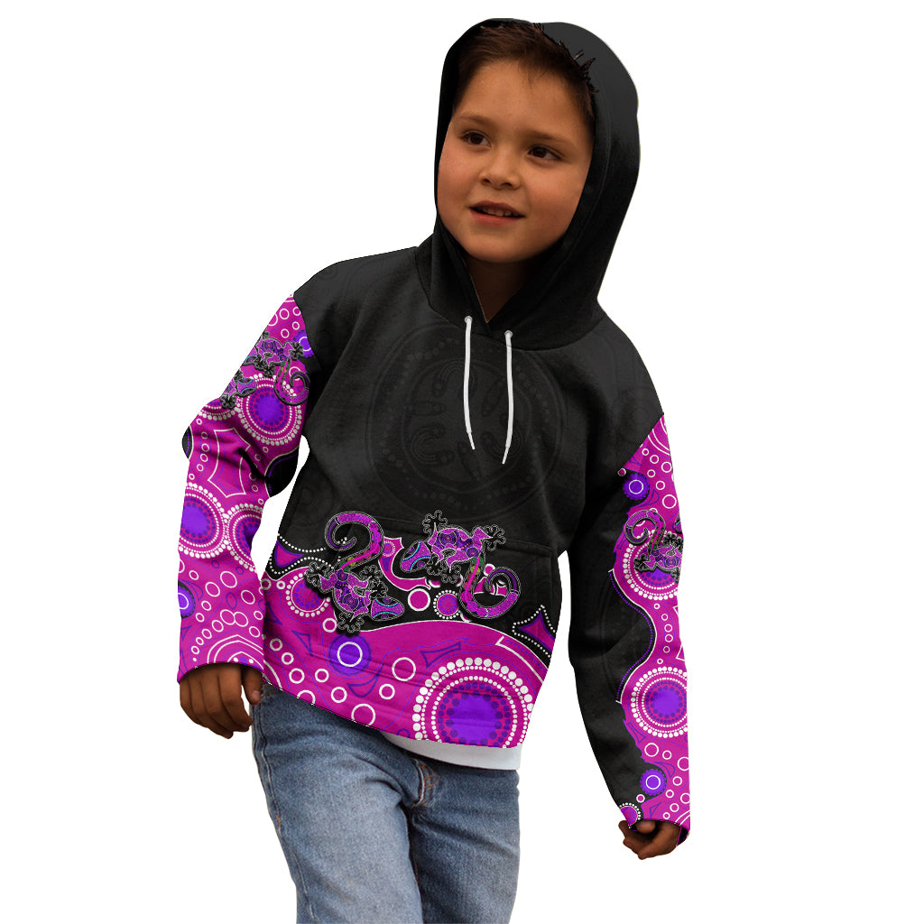 australia-aboriginal-kid-hoodie-lizard-pink