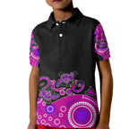 australia-aboriginal-kid-polo-shirt-lizard-pink