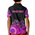 australia-aboriginal-kid-polo-shirt-lizard-pink