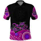 australia-aboriginal-polo-shirt-lizard-pink