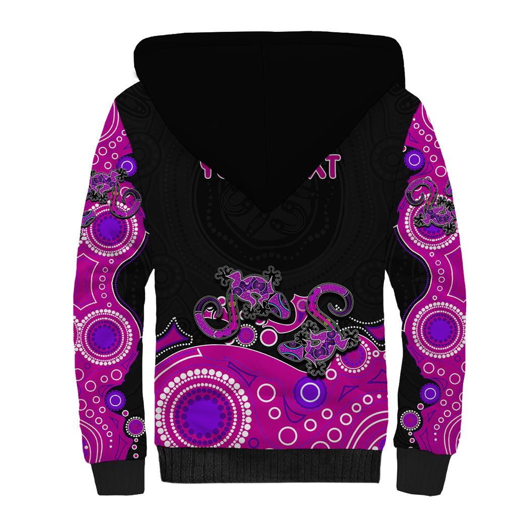australia-aboriginal-sherpa-hoodie-lizard-pink