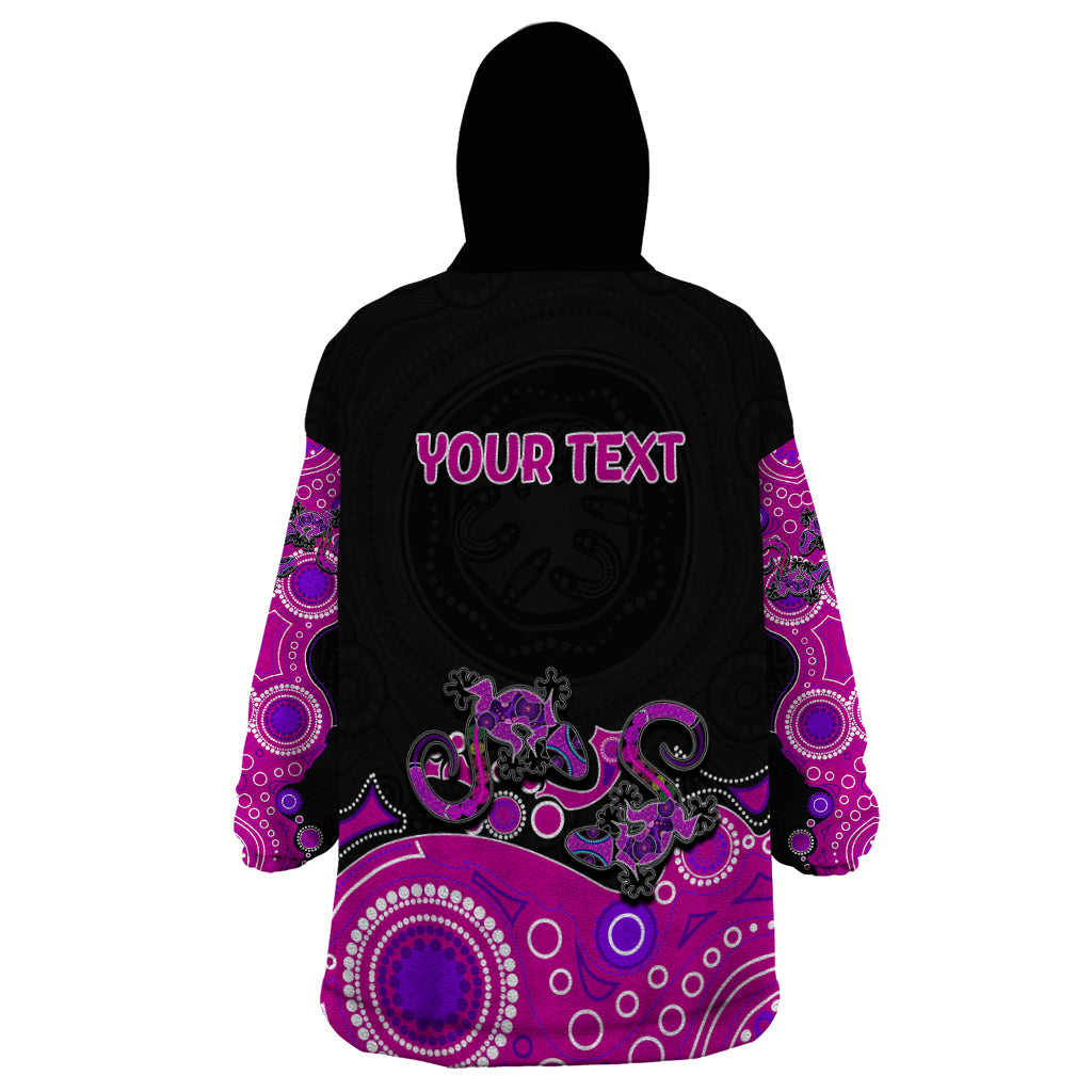 australia-aboriginal-wearable-blanket-hoodie-lizard-pink