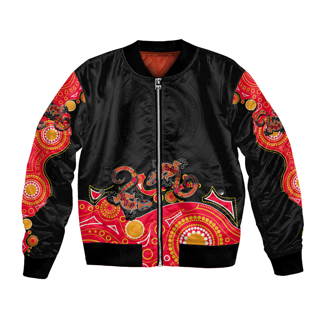 australia-aboriginal-bomber-jacket-lizard-red