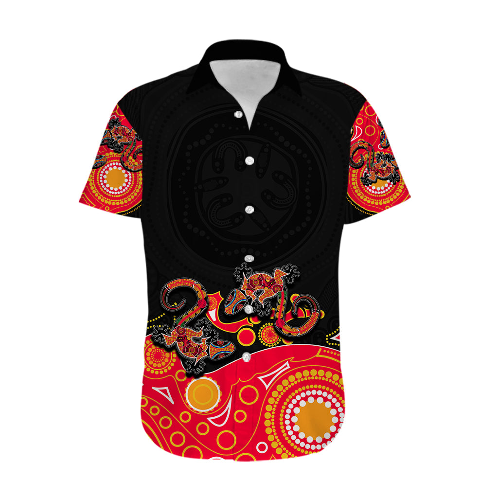 australia-aboriginal-hawaiian-shirt-lizard-red
