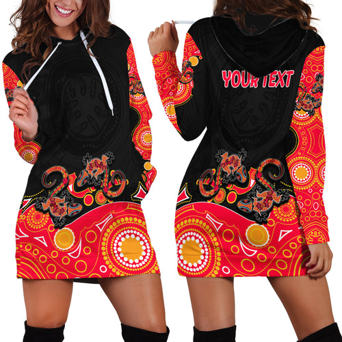 australia-aboriginal-hoodie-dress-lizard-red