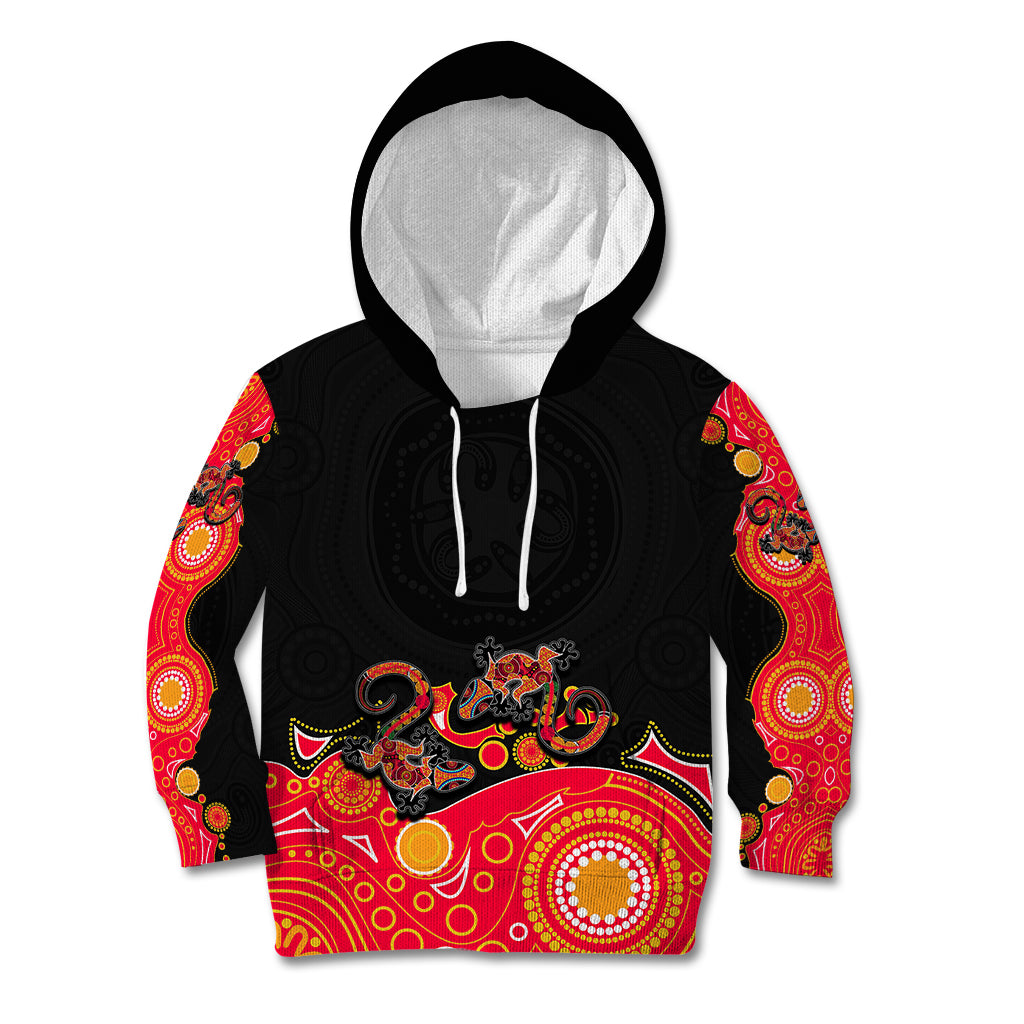 australia-aboriginal-kid-hoodie-lizard-red